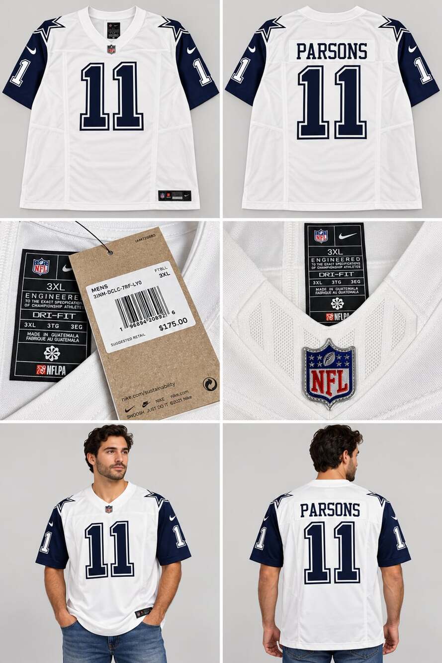 Nike Dallas Cowboys Micah Parsons #11 Jersey Men’s 3XL NWT White Navy